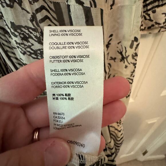 Anthropologie Talulah Tiered Midi Dress Cream Black Boho Tiered Patterned Boho - Picture 6 of 9